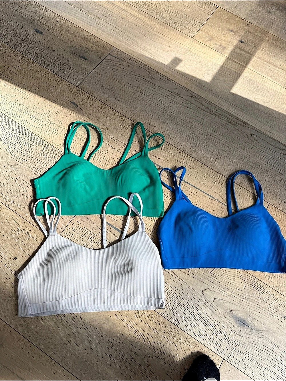 lululemon Like a Cloud Ribbed Bra (Set of 3 - in Blue, Green & White)